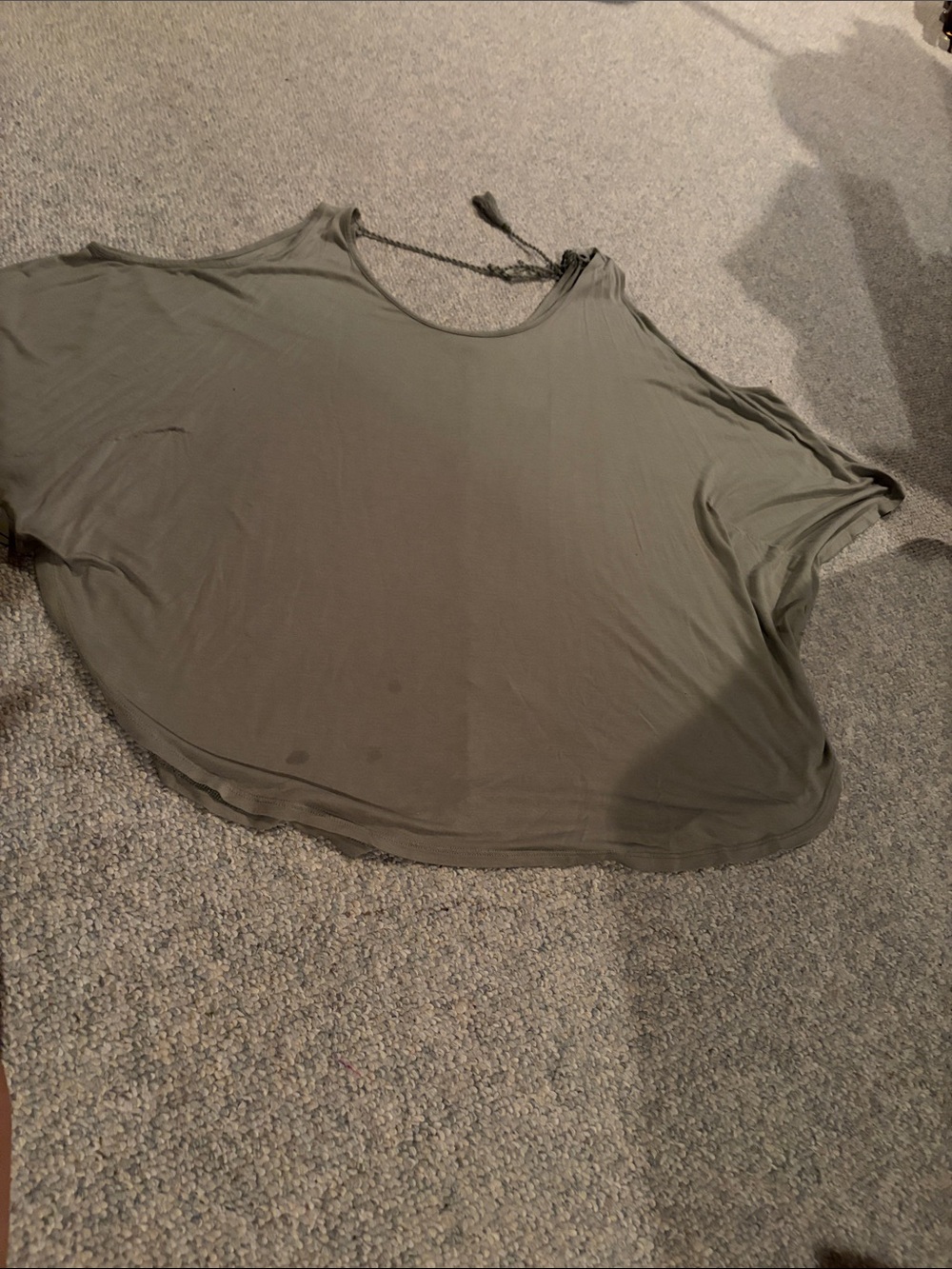 Olive Green Women’s Relaxed Scoop Neck Top